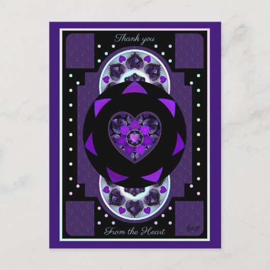 Carte Postale Parapluie violet & coeurs .7 (Devant)