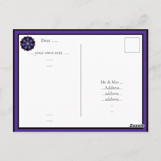 Carte Postale Parapluie violet & coeurs.7 (Dos)