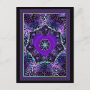 Carte Postale Parapluie violet & coeurs.7