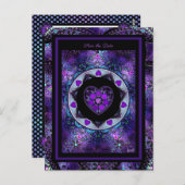 Carte Postale Parapluie violet & Coeurs .7 (Devant / Derrière)