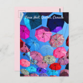 Carte Postale Parapluies colorées dans Vieux Hull Québec (Devant / Derrière)