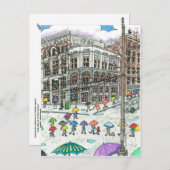 Carte Postale Parapluies de Pioneer Carré (Devant / Derrière)