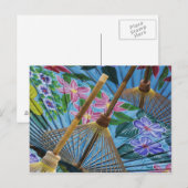 Carte Postale Parapluies décoratives peintes à la main dans le v (Devant / Derrière)