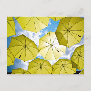 Carte Postale Parapluies Jaunes Lumineux