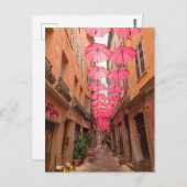 Carte Postale Parapluies roses à Grasse Côte d'Azur (Devant / Derrière)