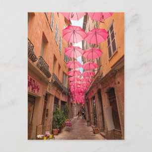 Carte Postale Parapluies roses à Grasse Côte d'Azur en France 