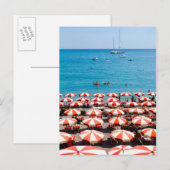 Carte Postale Parapluies Sur La Côte Amalfitaine (Devant / Derrière)