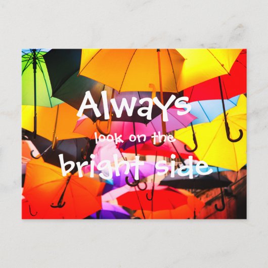 Carte Postale Parapluies // Toujours regarder du côté lumineux (Devant)