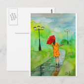 CARTE POSTALE PARAPLULA ROUGE (Devant / Derrière)