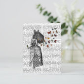 Carte Postale Parasol lapin et papillon 2 (Debout devant)