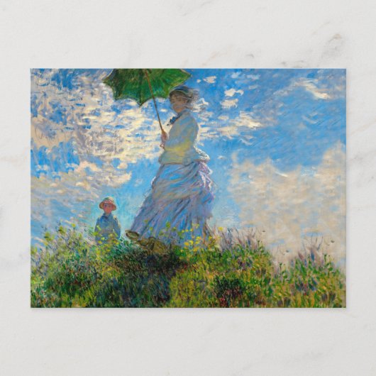 Carte Postale Parasol Monet Femme Impressionnisme (Devant)