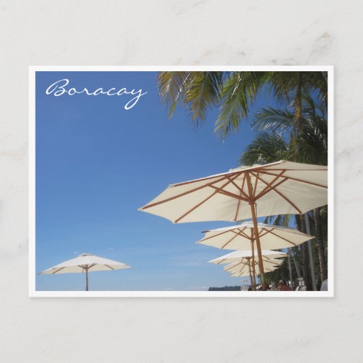 Carte Postale parasols boracay relaxants (Devant)