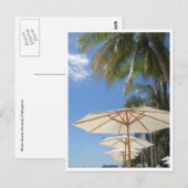 Carte Postale parasols de Boracay bleus (Devant / Derrière)