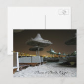 Carte Postale Parasols la nuit à Sharm el Sheikh, Egypte (Devant / Derrière)