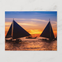 Paraw Navigation Au Coucher Du Soleil |Phillipine