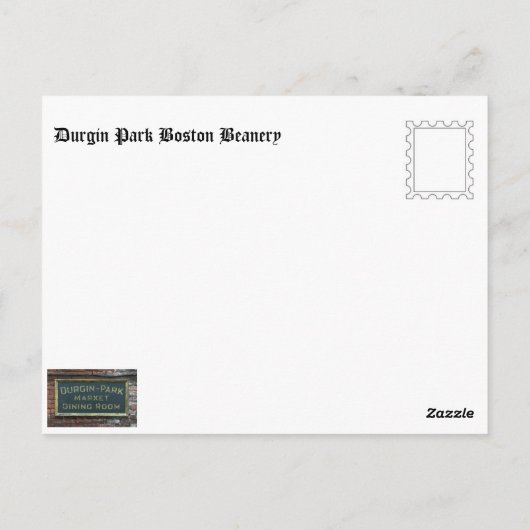 Carte Postale Parc Boston Beanery de Durgin (Dos)