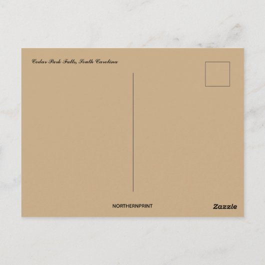 Carte Postale Parc Cedar Falls Caroline du Sud (Dos)