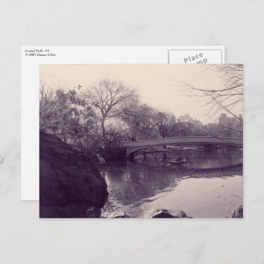 Carte Postale parc central, Central Park - NY (Devant / Derrière)