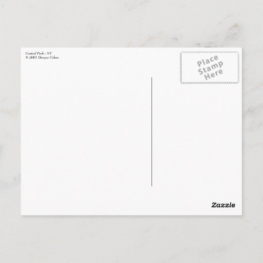 Carte Postale parc central, Central Park - NY (Dos)