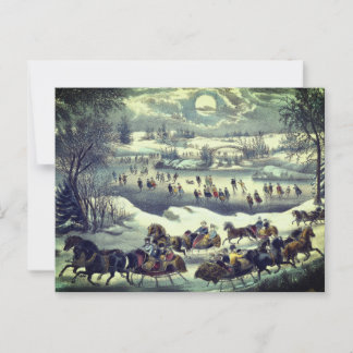 Carte Postale Parc Central Currier & Ives en hiver