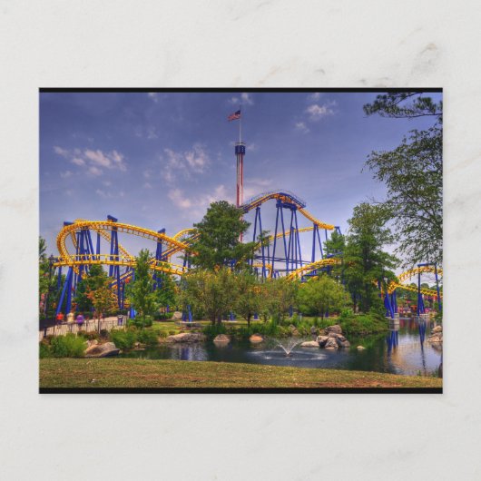 Carte Postale parc d'attractions roller dessous de verre (Devant)