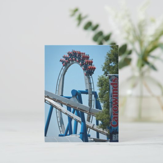 Carte Postale parc d'attractions roller dessous de verre (Debout devant)