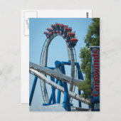 Carte Postale parc d'attractions roller dessous de verre (Devant / Derrière)