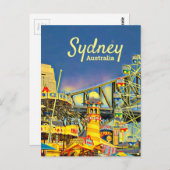 Carte Postale Parc d'attractions Sydney Luna Park Voyage d'art n (Devant / Derrière)