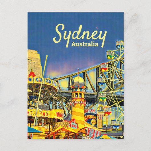 Carte Postale Parc d'attractions Sydney Luna Park Voyage d'art n (Devant)