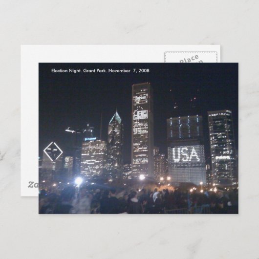 Carte Postale Parc de Grant. Nuit d'élection (Devant / Derrière)