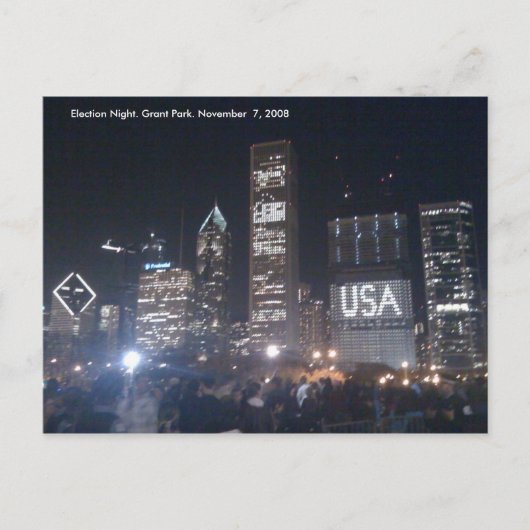 Carte Postale Parc de Grant. Nuit d'élection (Devant)