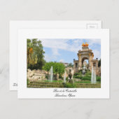 Carte Postale Parc de la Ciutadella à Barcelone (Devant / Derrière)