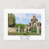 Carte Postale Parc de la Ciutadella à Barcelone (Devant)