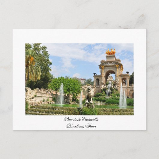Carte Postale Parc de la Ciutadella à Barcelone (Devant)