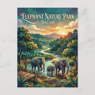Carte Postale Parc de la Nature de l'Éléphant Thaïlande