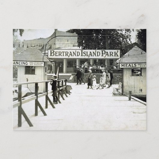 Carte Postale Parc de l'île Bertrand, Parc d'attractions NJ, Vin (Devant)
