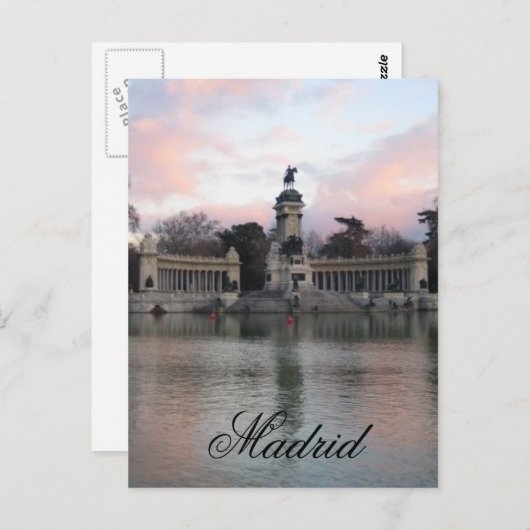 Carte Postale Parc de Retiro, Madrid, Espagne (Devant / Derrière)