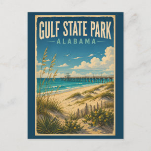 Carte Postale Parc d'État de Gulf Alabama Illustration Art de vo