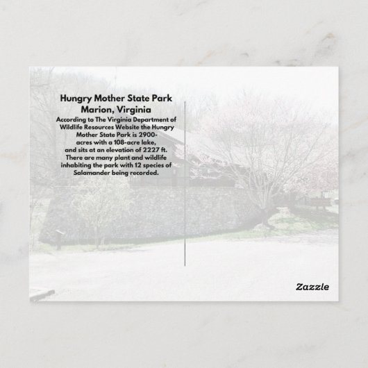 Carte Postale Parc d'état de la Mère affamée (Dos)