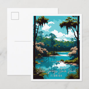 Carte Postale Parc d'État de Silver Springs voyage vintage