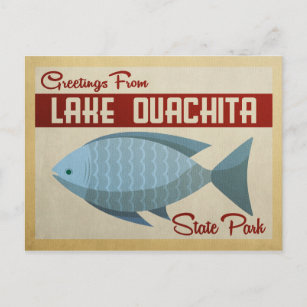 Carte Postale Parc d'état du lac Ouachita Vintage voyage de pois