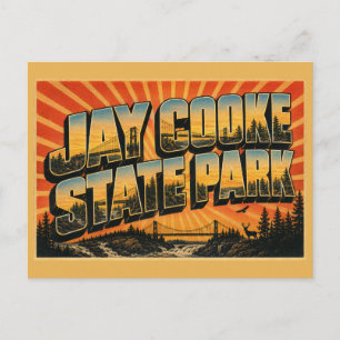 Carte Postale Parc d'État Jay Cooke MN Art de voyage vintage