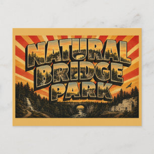 Carte Postale Parc d'État Natural Bridge MA Art de voyage vintag