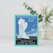 Carte Postale Parc en pierre jaune - Vieux Geyser fidèle (Debout devant)