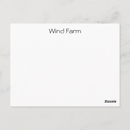 Carte Postale Parc éolien (Dos)
