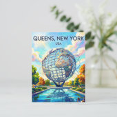 Carte Postale Parc Flushing Meadows Corona États-Unis (Debout devant)