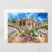 Carte Postale Parc Guell à Barcelone Espagne (Devant / Derrière)