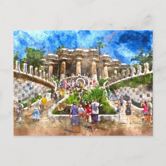 Carte Postale Parc Guell à Barcelone Espagne (Devant)