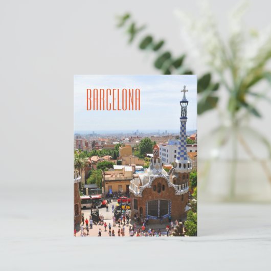 Carte Postale Parc Guell à Barcelone, Espagne (Debout devant)