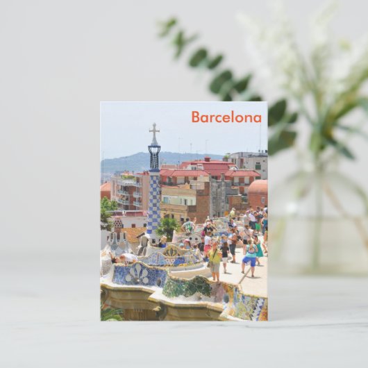Carte Postale Parc Guell à Barcelone, Espagne (Debout devant)